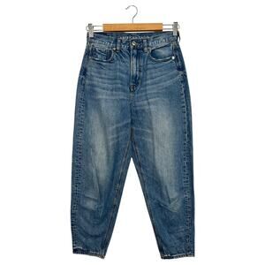 American Eagle Jeans Womens 2 Short Relaxed Mom High Rise Tapered Denim Boho 90s